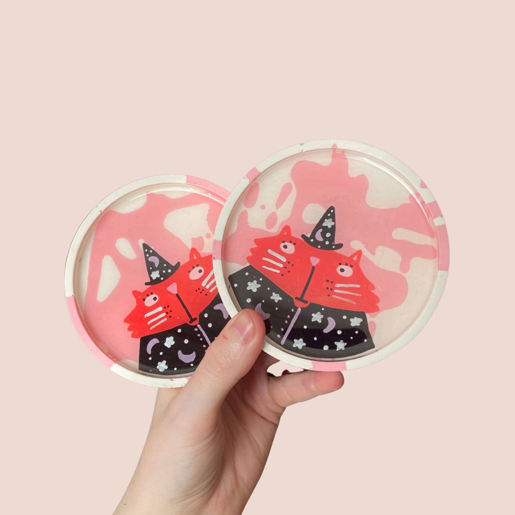 Witchy Cats Coaster Set