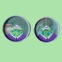 Load image into Gallery viewer, Swirly Cow-Boy Frogs Coaster Set
