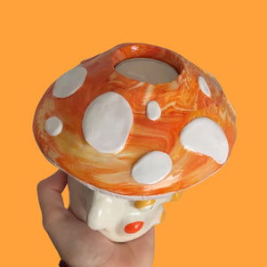 Sunset Mushroom Pot with Candle Holder Lid (One-Off)