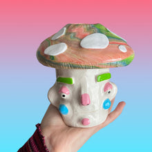 Load image into Gallery viewer, Physchedelic Mushroom Pot with Candle Holder Lid (One-Off)
