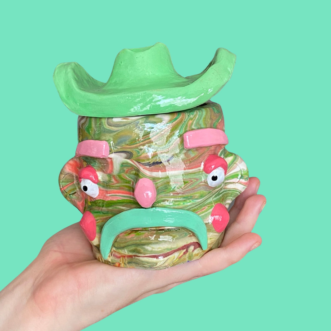 Green & Pink Marble Cowboy (one-off)