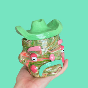 Green & Pink Marble Cowboy (one-off)