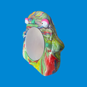 Stand-Up Mirror in Multi-Colour Marble (One-off)