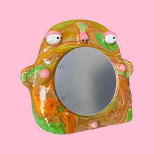 Load image into Gallery viewer, Stand-Up Mirror in Green &amp; Pink Marble (One-off)
