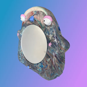 Stand-Up Mirror in Midnight Purple Marble (One-off)
