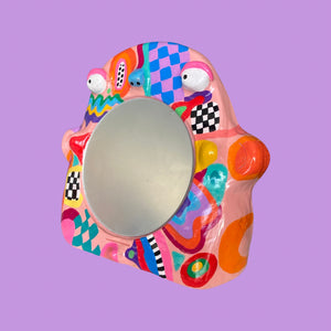 Groovin Stand-Up Mirror in Pink (One-off)