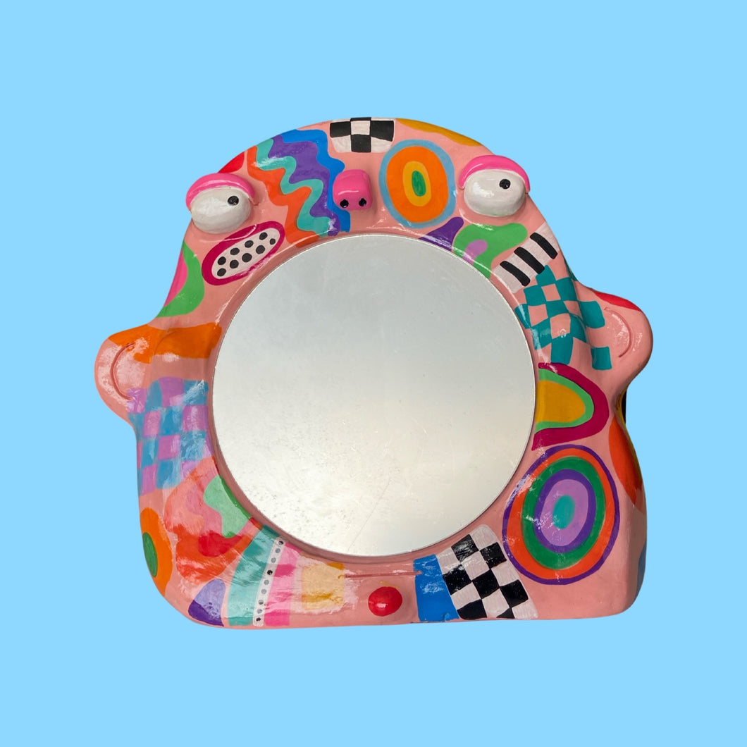 Funky Stand-Up Mirror in Pink (One-off)