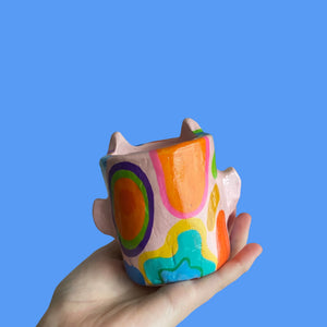 Lil Multi Groovy Devil Pot in pink (One-Off)