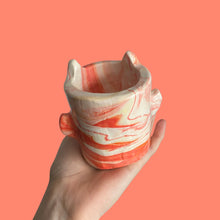 Load image into Gallery viewer, Lil Peachy Marbled Devil Pot (One-Off)
