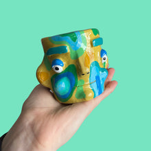 Load image into Gallery viewer, Lil Green &amp; Yellow Funky Pot (One-Off)
