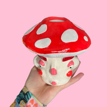 Load image into Gallery viewer, Red Mushroom Pot with Candle Holder Lid
