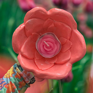 Pink Tulip Tea-light Candle Holder