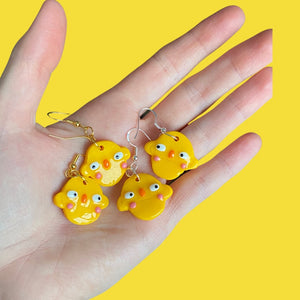 Yellow Ponky Face Earrings