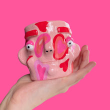 Load image into Gallery viewer, One-Off Lil Funky Pink Hearts Pot
