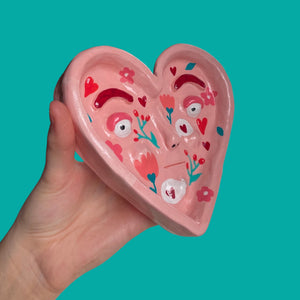 One-Off Floral Valentine Heart Dish