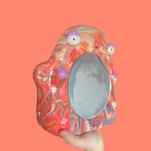 Stand-Up Mirror in Lilac & Peach Marble (One-off)