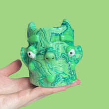 Load image into Gallery viewer, Lil Green Marble Devil Pot (One-Off)
