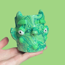 Load image into Gallery viewer, Lil Green Marble Devil Pot (One-Off)

