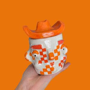 One-Off Checkerboard Cowgal in Orange