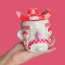 Load image into Gallery viewer, Checkerboard Cowboy in Pink &amp; Red
