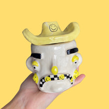 Load image into Gallery viewer, Checkerboard Cowboy in Smiley Yellow
