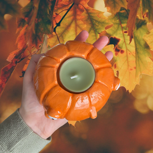 Ponky Pumpkin Tealight Candle Holder