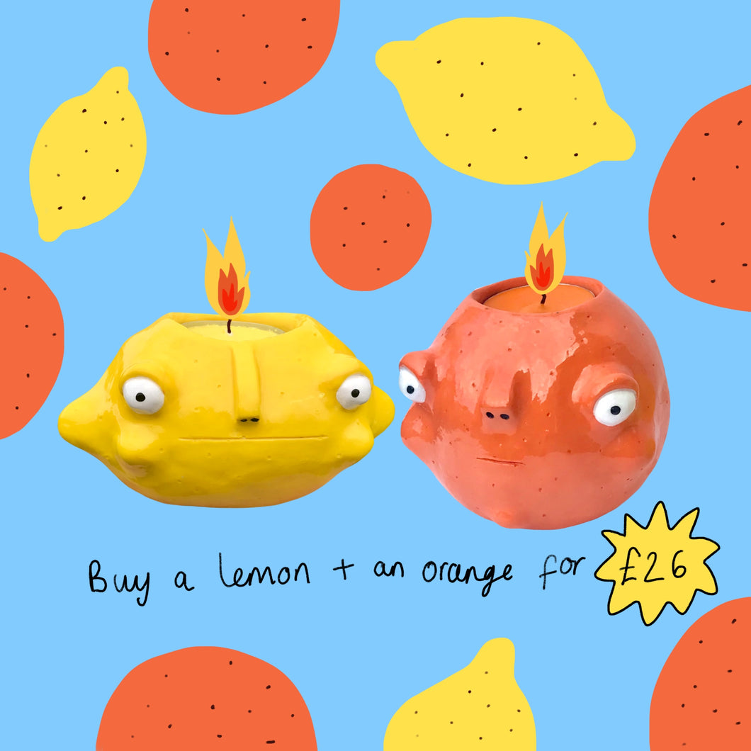 Lemon and Orange Tea-Light Candle Deal