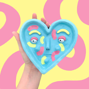 Candy Patterned Heart Dish